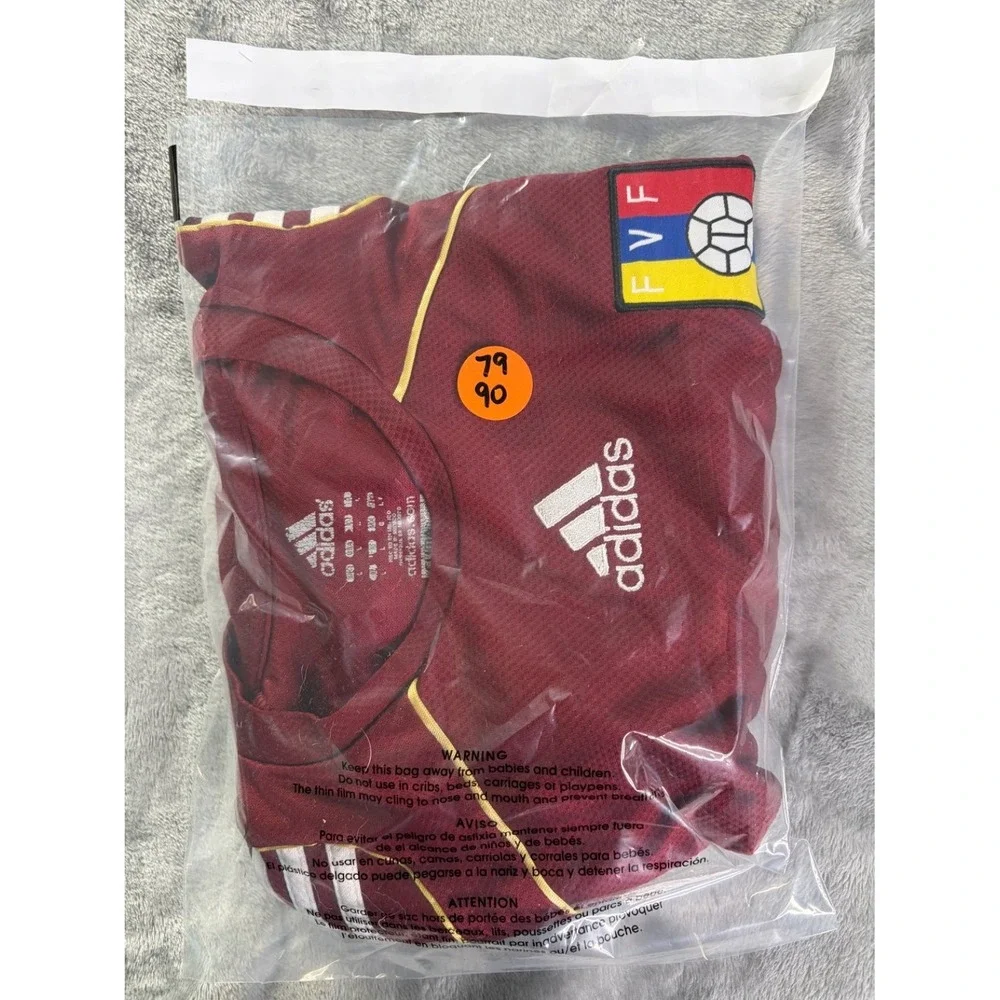 adidas Soccer Jersey Vintage-inspired Mens L Burgundy Embroidered Climacool